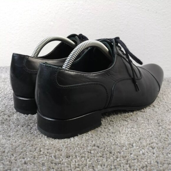 Russell & Bromley Mens UK 7 Shoes Cap Toe Oxford Lace Up Black Leather Hand Made - Picture 6 of 11